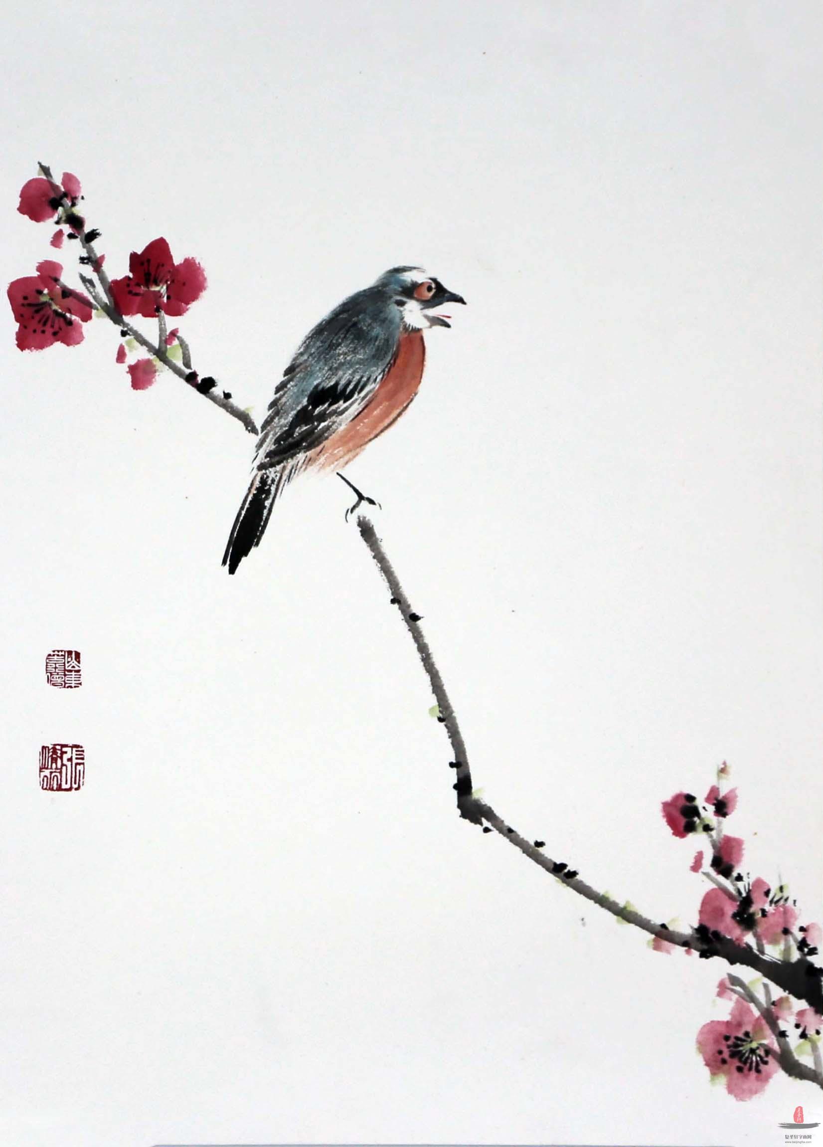 张清永花鸟《鸟语花香》